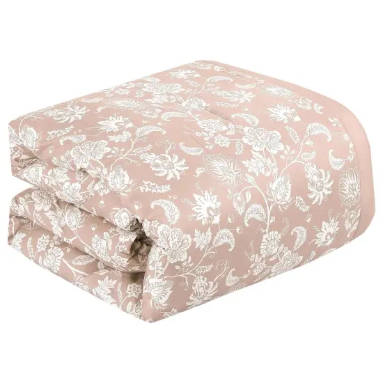 Flower Embroidery 7 Pieces Kabibe White Comforter Set {3}