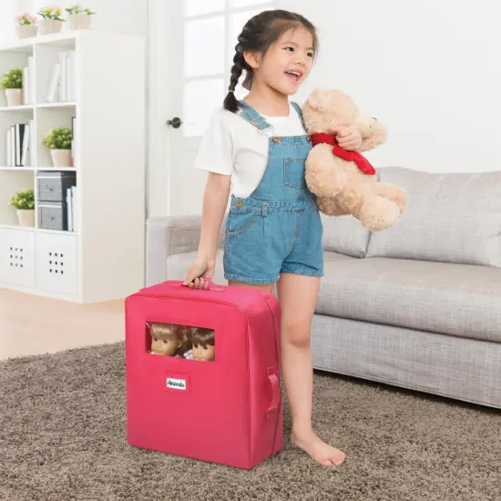 Badger Basket Double Doll Travel Case with Bunk Bed and Bedding - Pink {2}