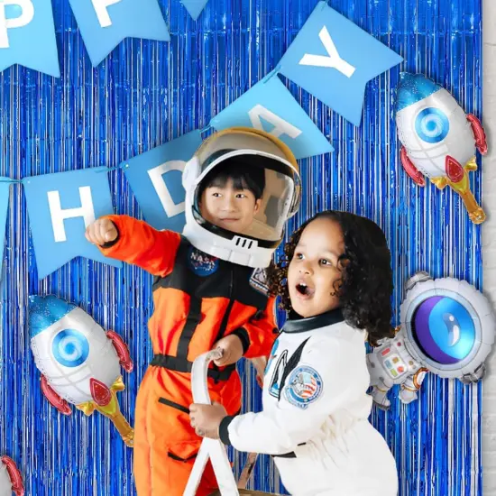 Foil Fringe Curtain 4th of July Decorations - Red Blue Metallic Tinsel Photo Booth Backdrop Party Steamers Curtains for Birthdays Christmas New Years Valentines Bachelorette Parties {4}