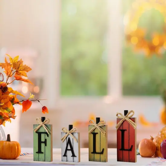 Fall Block Signs Table Decor {4}