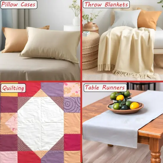 100% Cotton Flannel Fabric Super Soft 180GSM, Medium Weight (White, 1 Yard) {4}