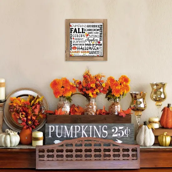 Pumpkins Decorative Signage Plaques Fall Table Decor {4}