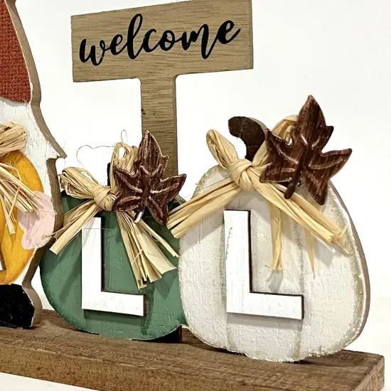 Wooden Gnome Sign Fall Decorations {4}