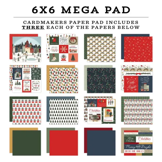 Carta Bella Double-Sided Cardmakers Mega Paper Pad 6"X6"-Christmas In The City {3}