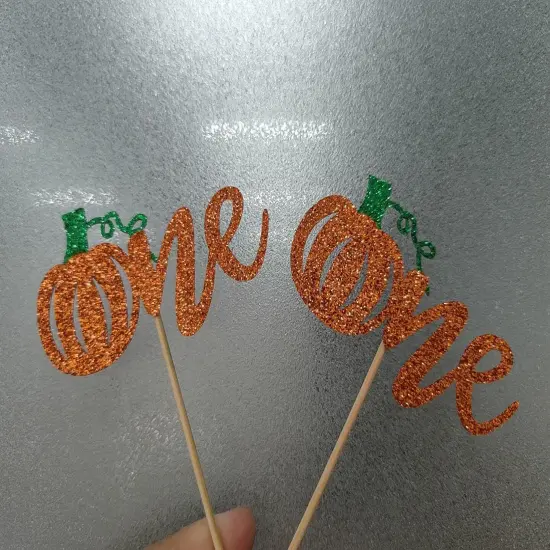 24PCS Orange Glitter Little Pumpkin {5}