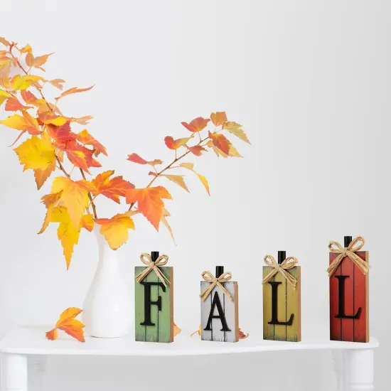 Fall Block Signs Table Decor {5}