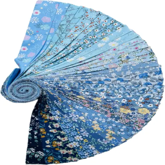 Jelly Roll Fabric - 20 Assorted Floral Prints, 100% Cotton,40 Pre-Cut Strips (2.5 x 44 Inch) {2}