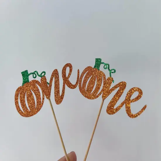 24PCS Orange Glitter Little Pumpkin {6}