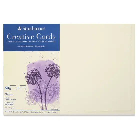 Strathmore Creative Cards and Envelopes - Full Size, Ivory with Deckle, Pkg of 50 {1}