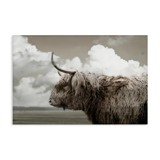 Stupell Industries Longhorn Cattle & Clouds View Canvas By CAD Designs {1}
