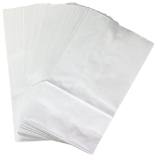 School Smart Paper Bags with Flat Bottom, 6 x 11 Inches, White, Pack of 100 {3}