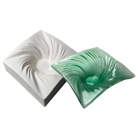 9" x 9" x 3.75" Square Cyclone Slump Glass Fusing Kiln Mold {1}