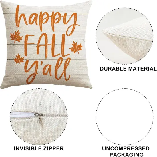 Happy Fall Pumpkin Truck Thankful Grateful Blessed Outdoor Farmhouse Pillow Cases {3}
