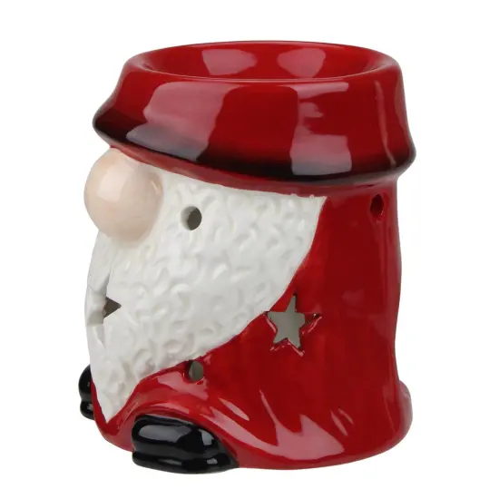 Northlight Ceramic Christmas Star Gnome Tealight Candle Holder - 4.75 - Red {4}