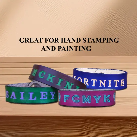 5/8 Inch Natural Leather Bracelets Blank 10 Pack &ndash; DIY for Stamping, Tooling, Painting, Engraving, Burning & Decorating {8}