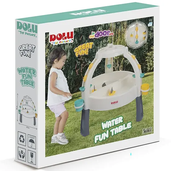 Dolu: Fun Fountain Water Table: White, Green, Yellow - Sand & Water Activity Table, Indoor/Outdoor, Durable Plastic, Sensory Toy, Toddler Kids Ages 2+ {3}