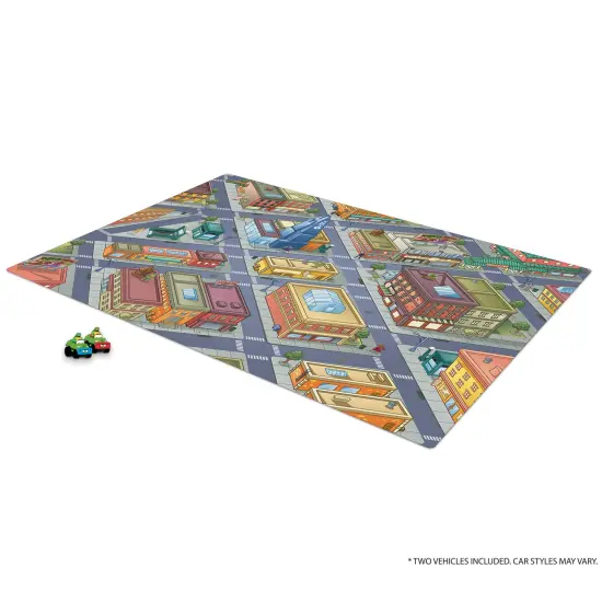 Imaginmat: Jumbo -TMNT - Floor Playmat & 2 Toy Cars, 47 x 61", 2 Character Vehicles, Durable EVA Foam Mat, Portable Design, Licensed, Kids Ages 3+ {3}