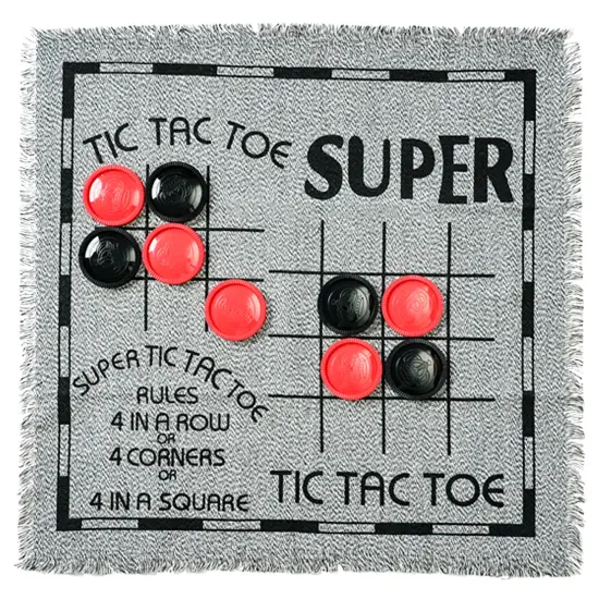 Trimate: 3-In-1 Giant Checkers & Tic Tac Toe - Jumbo 25.6" Square Rug, 2 Player Game Set, Indoor-Outdoor Family Fun, Portable & Easy To Set Up, Age 4+ {3}