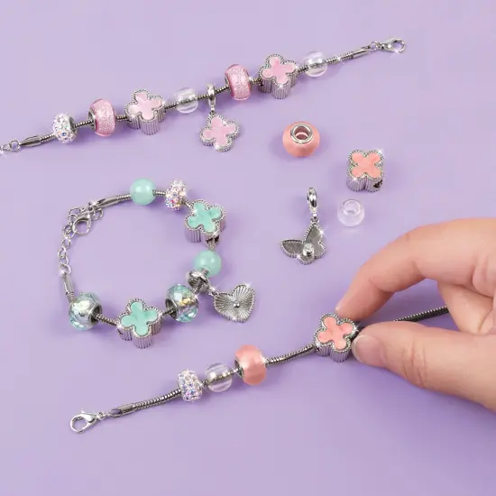 Make It Real: Clover The Top - 28 pc DIY Jewelry Set, Design & Create 3 Bracelets, Soft Pastel Beads & Charms, Jewelry Craft Kit, Girls & Kids 8+ {6}