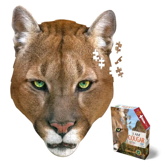 Madd Capp Puzzles - I AM Cougar - 300 Pieces - Animal Shaped Jigsaw Puzzle {4}