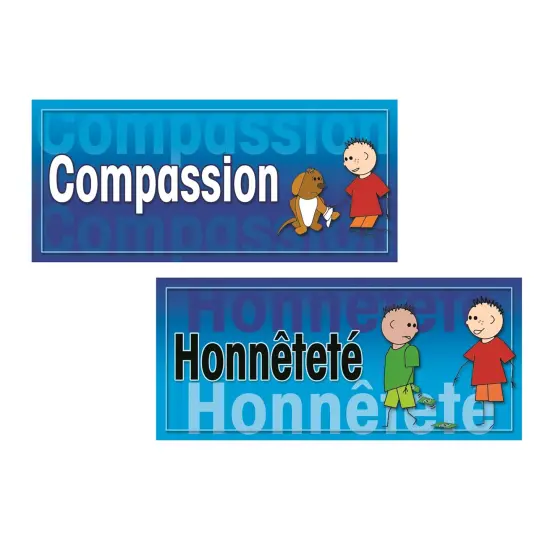 Poster Pals French Character Educational & Language Teaching Posters,Bilingual Charts, Classroom Decoration and instruction, FSL, 6 Poster Set {4}