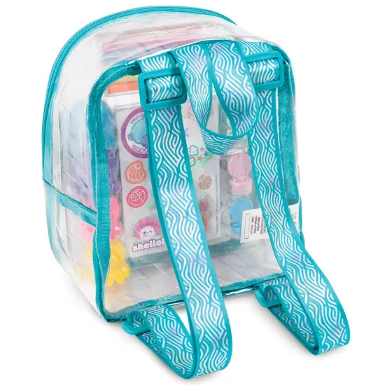 3C4G: Portable Seas The Day! Stationary Set - 8" Mini Backpack Case, Ocean Themed, Stickers-Highlighters-Color Pencils-Stamps-Note Pad, Girls & Kids {3}