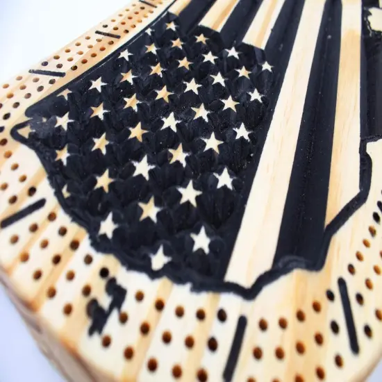 Albertville Design United States Cribbage Board - Handmade and Carved - USA Traditional Board, Makes a Great Gift {6}