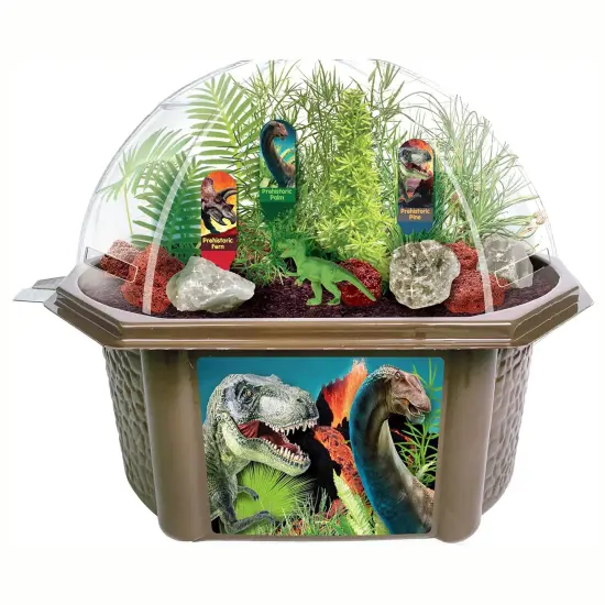 Toys By Nature: Dinosaur Domain - DIY Biosphere Terrarium Starter Kit, Grow Prehistoric Plants, Jurassic Park Garden, Boulders & T-Rex Figure, Kids 4+ {3}