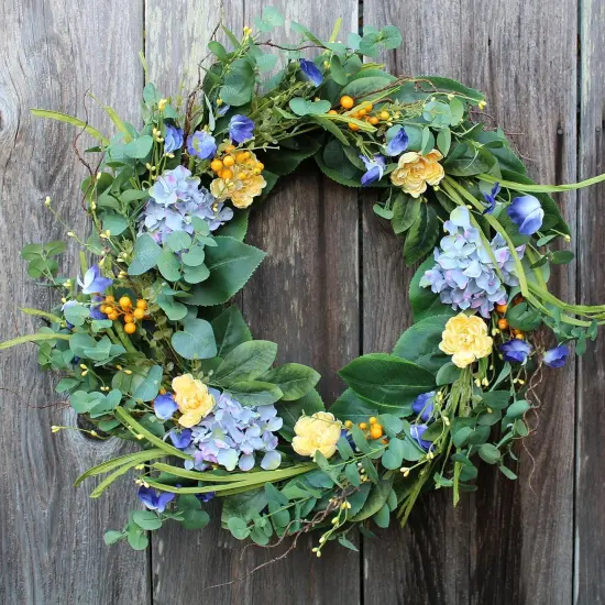 Aftonshire Silk Spring Front Door Wreath 24 Inch, Beautiful Full Handcrafted Spring Wreath, Designed in USA, White Storage Gift Box Included, Measures True to Size {1}