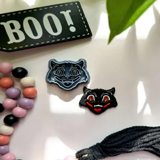 VINTAGE CAT | HALLOWEEN | CLAY CUTTER {1}