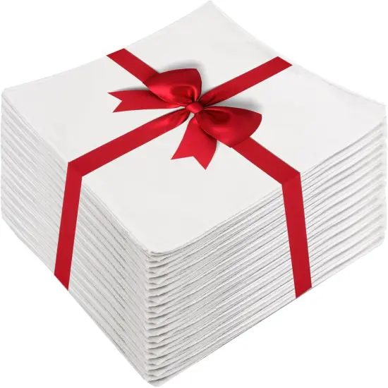 100PCS 10x10 Inches White Cotton Precut Fabric Bundles {1}