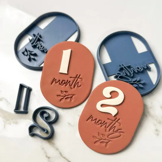 BoHo Oval Baby Milestone | Disk & Number Clay Cutters {4}