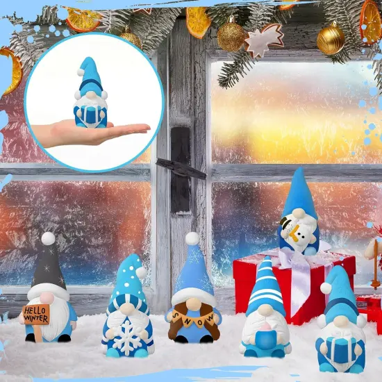 6 Sets Winter Gnome Paint Your Own Ceramic Statues Ready to Paint Winter Gnome Figurines {3}