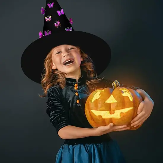6 Pcs Halloween Witch Hat with 40 Butterflies {4}