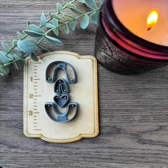 Rainbow Over Heart Dangle Clay Cutter Set {1}