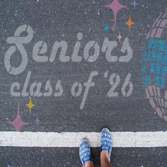 Disco Class of Parking Space Stencil | High School Senior Parking Spot Stencil | Reusable Stencil | Stencil Ease | {2}