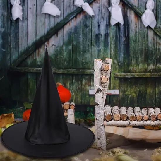 4 Packs Halloween Witch Hats - Black {3}