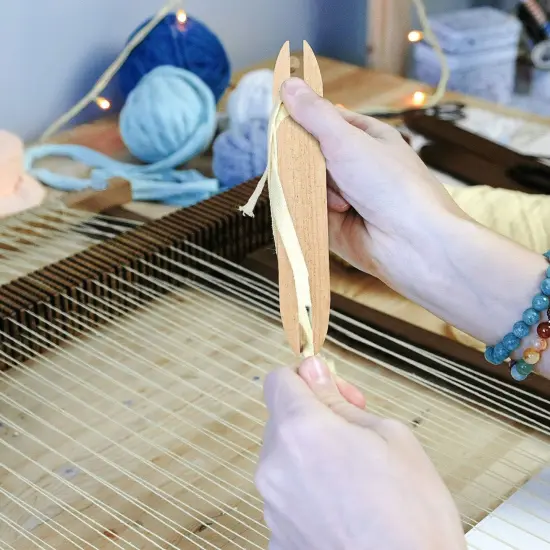 7 Pieces Wood Hand Loom Stick Set, 5 Pieces Wood Weaving Crochet Needle {3}