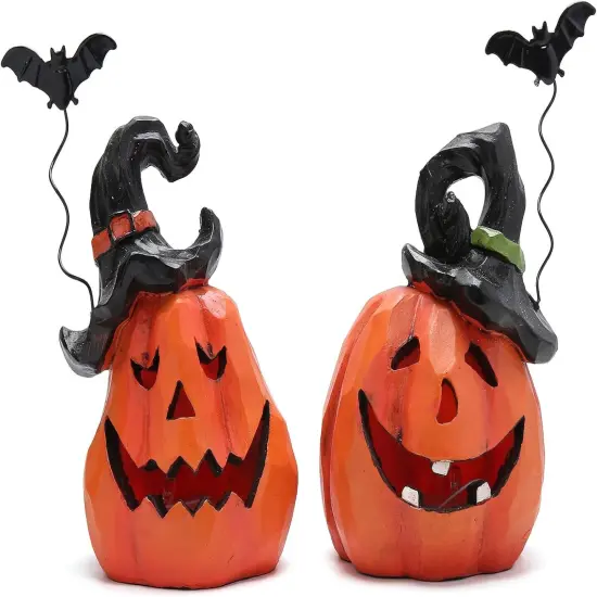 Halloween Resin Pumpkin Duo Set - Orange 2 SET {2}