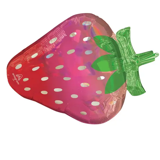Anagram&reg; 27 Inch Fruity Mix Iridescent Strawberry Foil Mylar Balloon {3}