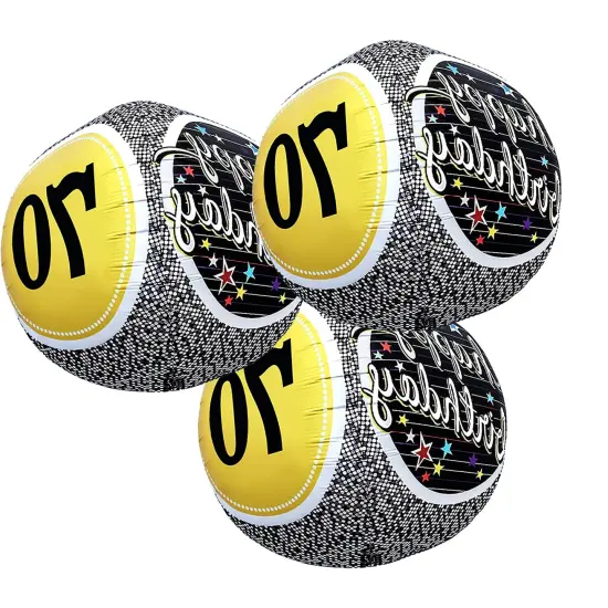 Sphere 70th Birthday Milestone 3D Foil Balloon 17 Inch {4}