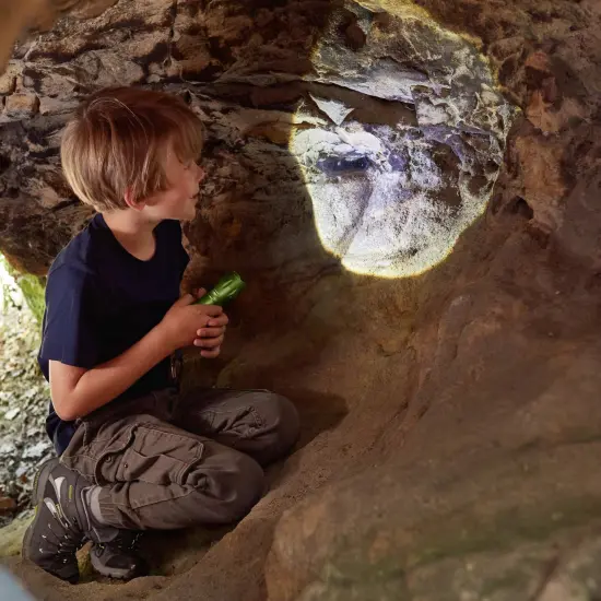 HABA Terra Kids Flashlight with Carabiner Clip, Kids Outdoor Toys, 4 Way Light Ideal for Kids Camping Essentials, Ages 6 and Up Multicolor {7}