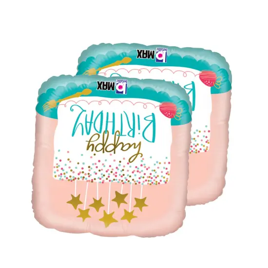 Betallic&reg; 18 Inch Birthday Confetti Cake Foil Mylar Balloon {3}