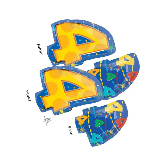 Number 4 Confetti Dots 20 Inch Foil Mylar Balloon {2}