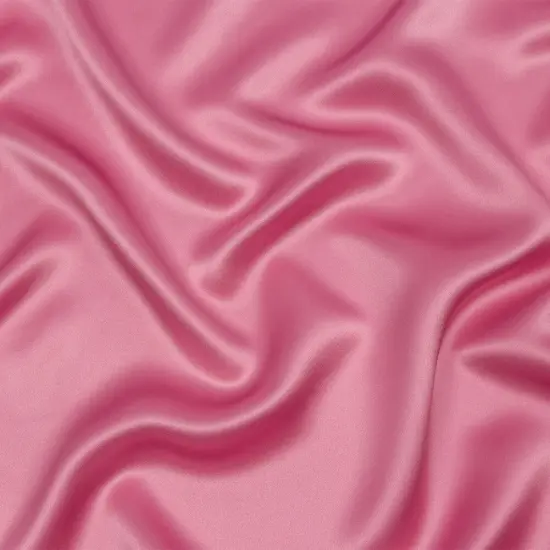 1 Yard Polignac Pink Silk Charmeuse Fabric 44" Premium Solid Satin 100% Silk Material for Apparel {2}