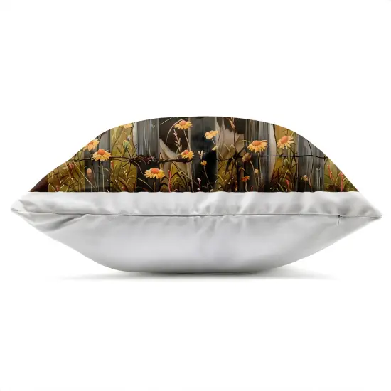 Stupell Industries Cow & Daisies Fence Outdoor Pillow, 18 x 7 x 18 {3}