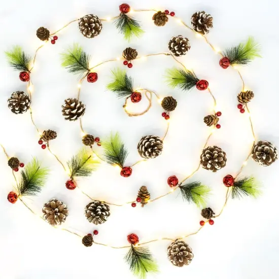 10 FT Pre-Lit Christmas Garland with 60 LED Lights & 8 Modes, {6}