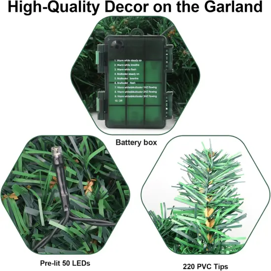 Christmas Garland with Lights {2}