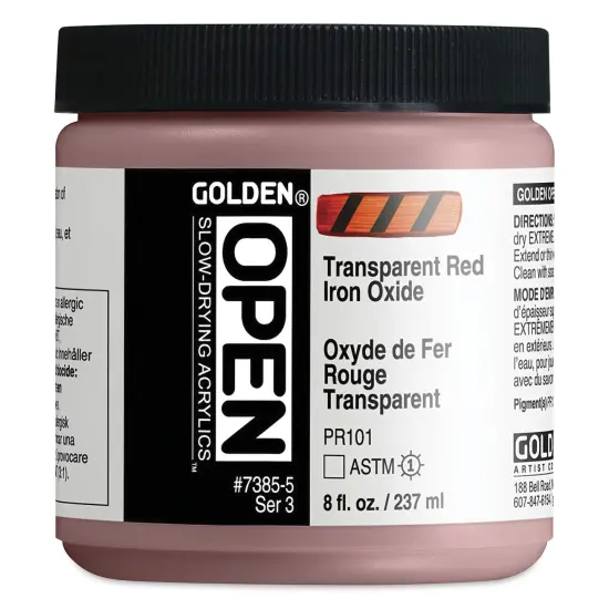 Golden Open Acrylics - Transparent Red Iron Oxide, 8 oz Jar {2}