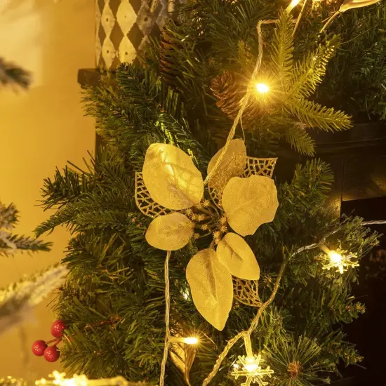 106 Inch - Pre-Lit Christmas Garland with Lights and Timer(Gold) {5}